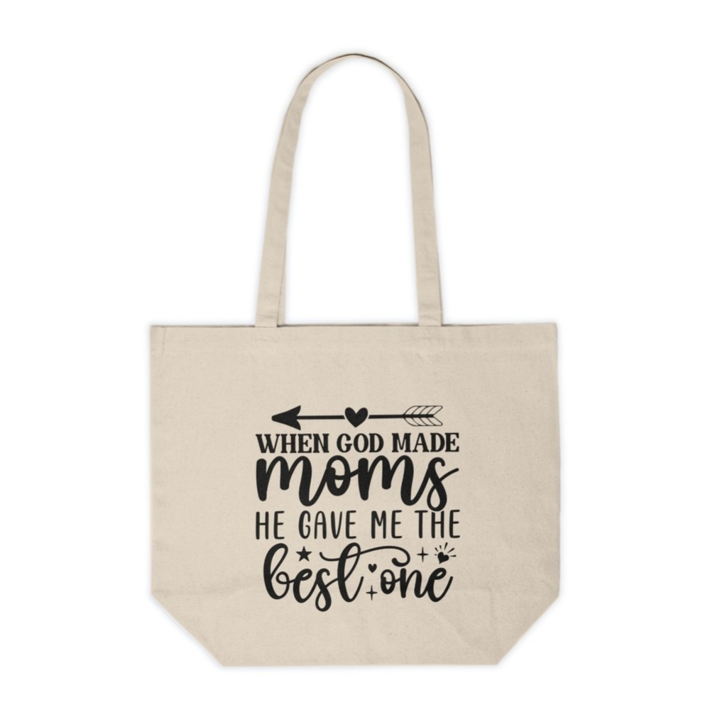 When God Made Moms Tote Bag – Custom Canvas Reusable Gift for Mom